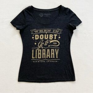 Out of Print Hermione Granger “When in Doubt Go to the Library” Tee M